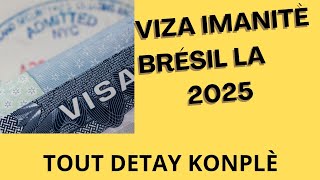 TOUT DETAY KONPLÈ SOU VIZA IMANITÈ BRÉSIL LA 2025. MINISTÈ  LAJISTIS BRÉSIL.