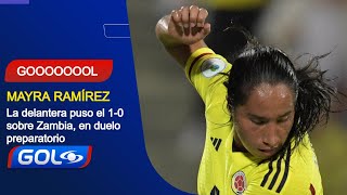 Vea el gol de Mayra Ramírez, Colombia vs Zambia, en partido preparatorio
