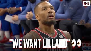 Sixers Fans Chant "We Want Lillard" In Philly