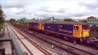 CLASS 73109 \u0026 73136 GBRF \u0026 CONTAINER FLAT BEDS THROUGH CHART LEACON ASHFORD KENT 15/05/24