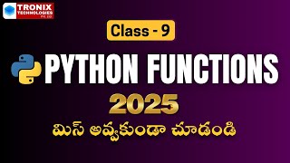 Python Functions Class - 9 || Python Full Stack Course Telugu