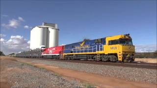 Pacific National 6MP5 Crossing 5PM5 at Nantawarra 30/01/2016