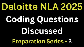 Deloitte NLA Latest Coding Questions 2025 | Deloitte Coding Questions And Answers 2025 #deloitte