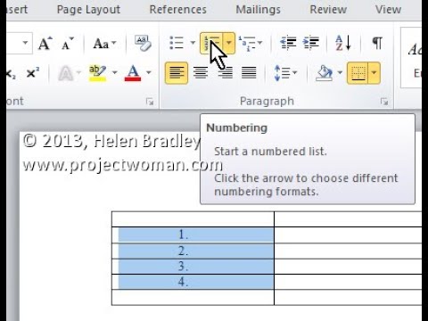 Auto Numbering And Shortcut For Creating Tables In Microsoft Word - YouTube