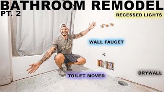 Bathroom Remodel Pt.2 Plumbing, Electrical & Drywall