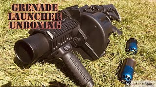 ICS MGL Airsoft Grenade Launcher unboxing and test fire