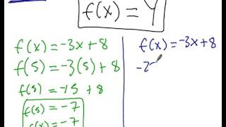 Using Function notation, finding x