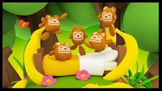 Cinq petits singes - Five Little Monkeys - Comptines anglaises en français pour bébés - Titounis