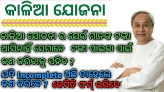 କାଳିଆ ଯୋଜନା ରେ ଯେଉଁ ମାନଙ୍କ ଟଙ୍କା ଆସିନାହିଁ ସେମାନେ ଟଙ୍କା ପାଇବା ପାଇଁ କଣ କରିବେ ?