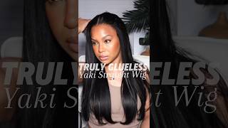 ✨INSTALL A GLUELESS YAKI STRAIGHT WIG W/ ME! #grwm #wiginstall #wigreview #naturalhair #wigs #wig