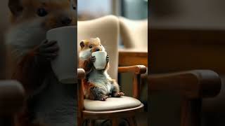 Animal drinking coffee ☕ #animal #coffee #cute #shortsyoutube #shortsvideo