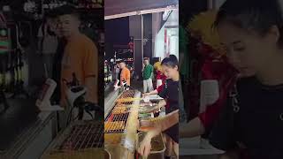 Asian street food，烤面筋夜市姐妹烧烤摊#streetfood #chinesestreetfood