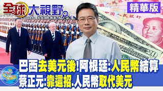 巴西去美元後!阿根廷:人民幣結算｜蔡正元:靠這招.人民幣取代美元【全球大視野 】@全球大視野Global_Vision  20230427 精華版