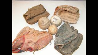 LOT of 4 VINTAGE BASEBALL GLOVES MIZUNO SPALDING CUSTOM BUILT and BASEBALLS