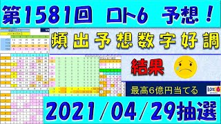 第1581回 ロト6予想　2021年4月29日抽選