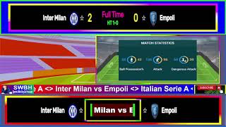 Inter Milan Vs Empoli | Italian Serie A Live Score Today Football Match 2024