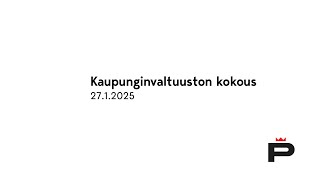 Kaupunginvaltuusto, kokous 27.1.2025