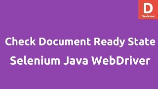 Check document ready state Selenium Java
