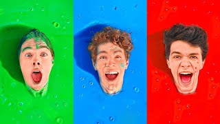 ONE COLORED SLIME POOL CHALLENGE!!