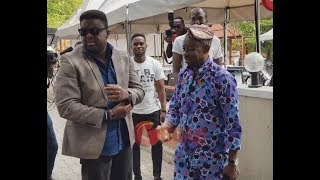 Kunle Afolayan Storms Like A King, Hugs Legendary Tunde Kilani At His 70th Birthday Celebration