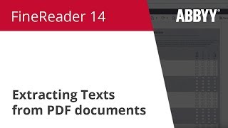 FineReader 14 How To: Extracting Texts from PDF documents