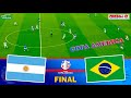 Argentina vs Brazil - Final COPA America - Full Match All Goals - PES Gameplay PC