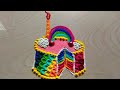 Beautiful birthday rangoli designs with rainbow colours #591