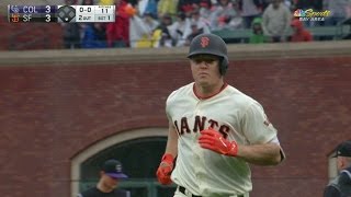 COL@SF: Hundley knocks home Crawford with sac fly