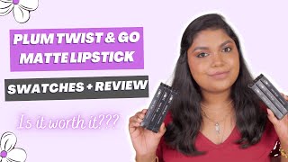 Plum Twist \u0026 Go Matte Lipstick Review + Swatches | Is It Worth A Try?