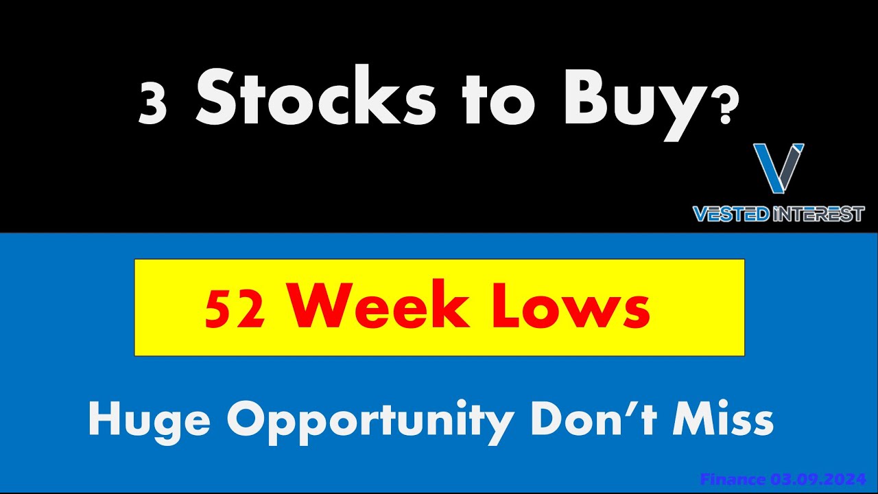 3 Stocks At 52-week Lows #investmentideas #stockmarket #stocks # ...