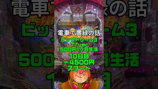 ビッグドリーム500円1ヶ月生活10日目#パチンコ#甘デジ#500円#ビッグドリーム3#電車#キミドリ#ファン#トーク#タヌキ雨