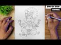 Learn To Draw Lord Ganesha (Easy Step By Step Tutorial For Beginners) @AjArts03