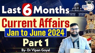 Last 6 months Current Affairs Jan to June 2024 Part 1 By Dr Vipan Goyal Study IQ