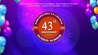 Sunday School Anniversary 2022 | 31-08-2022 Wednesday |Philadelphia AG Church Vijayawada