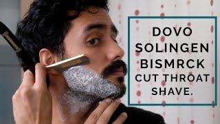 How to Shave with the German Dovo Solingen Bismarck Cut Throat Razor Plus Moustache Trim.