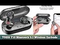 TOZO T10 Bluetooth 5.3 Wireless Earbuds with Wireless Charging Case IPX8 Waterproof Stereo Headphone