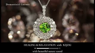 Jewelry Relaxation BGM◆デマントイドガーネット 1.6ct ダイヤモンド 1.1ct プラチナ ネックレス【REJOU】コーヒータイム・ヒーリングタイム15分BGM