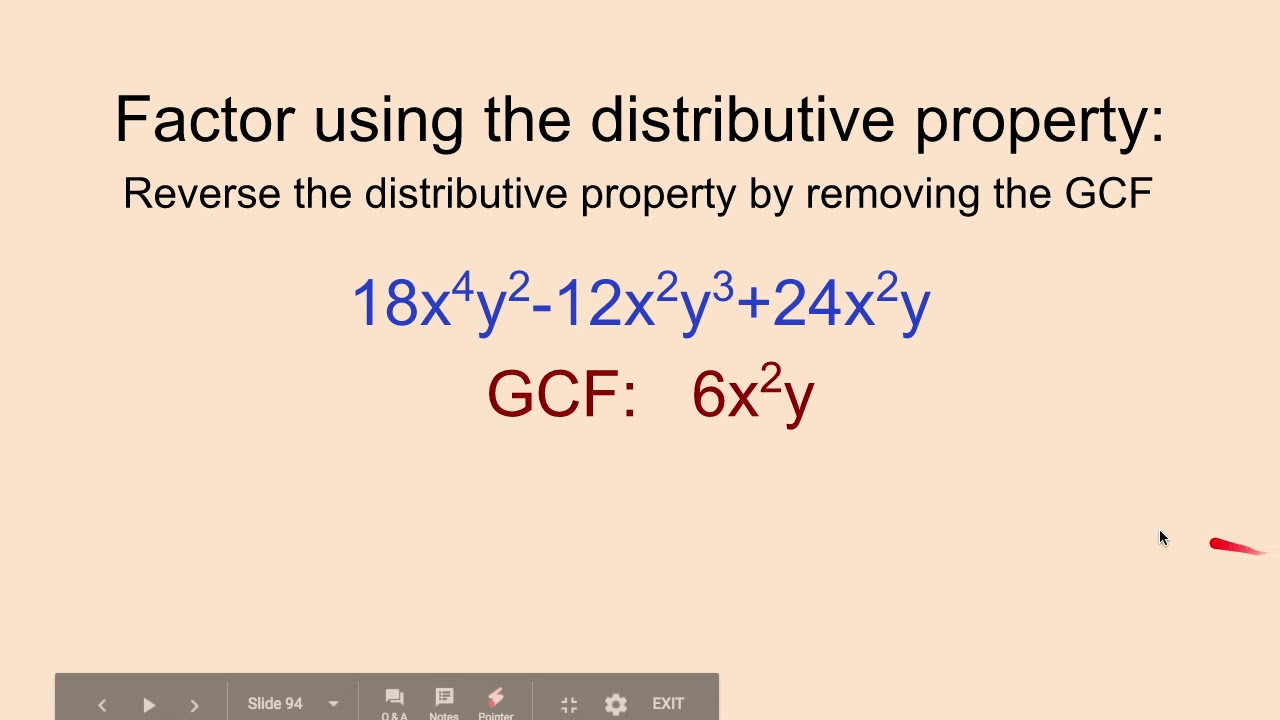 How To Factor Using The Distributive Property