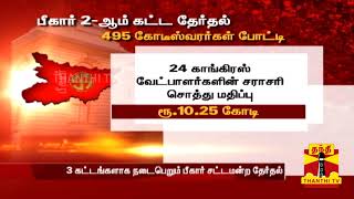 பீகார் 2-ஆம் கட்ட தேர்தல் : 495 கோடீஸ்வரர்கள் போட்டி  | Bihar Elections 2020