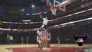 Awesome Dunk Over 6 People! | Bulls Dunk Contest with Guy Dupuy, C.J. Champion | 01.09.17