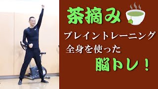 茶摘み♪で全身を使った脳トレ！脳と身体を使って運動するブレイントレーニング！健康運動指導士の鈴木孝一作曲のオリジナル音楽に合わせて運動することで脳の処理速度を向上！身体機能と認知機能の双方を向上！