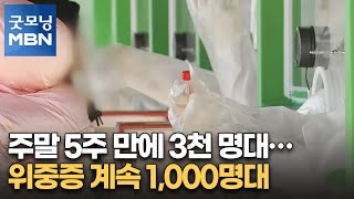 주말 5주 만에 3천 명대…위중증 계속 1,000명대 [굿모닝 MBN]