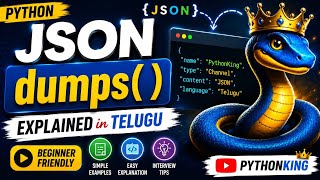 Python JSON dumps() Method Explained in Telugu | Beginner Friendly