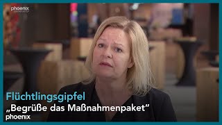 Nancy Faeser zum Flüchtlingsgipfel