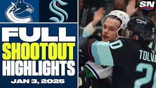 Vancouver Canucks at Seattle Kraken | FULL Shootout Highlights - January 2, 2025