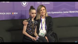 Taisiia Onofriichuk Clubs Final 29,750 SILVER - Junior World Championships Cluj-Napoca 2023