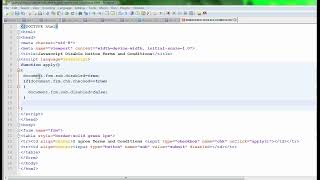 Javascript Disable button Terms and Conditions