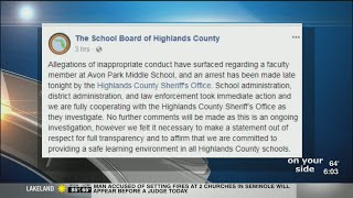 Highlands Co. teacher arrested