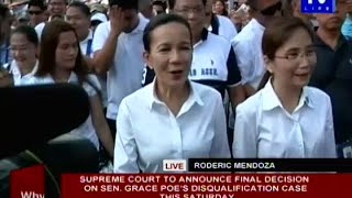 Supreme Court to announce final decision on Sen. Grace Poe’s disqualification case this Saturday