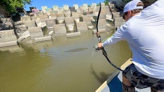 Bowfishing Gar and Carp In Low Visibility River!